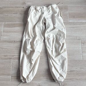 UO iets Frans Y2K Baggy Parachute Tech Pants Cream Joggers Urban Outfitters